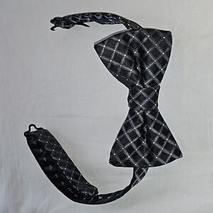 Stafford Adjutable Bow Tie Stripped & Dotted Black/Grey
